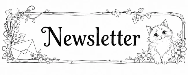 Bandeau Newsletter avec décor vigne et chat